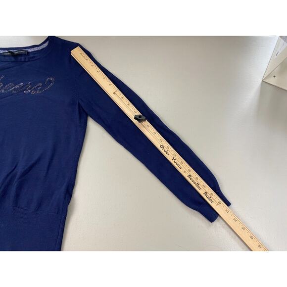 WHBM Cashmere Blend Sweater Womens Small Cheers Bling Holiday Christmas Party - Picture 6 of 16